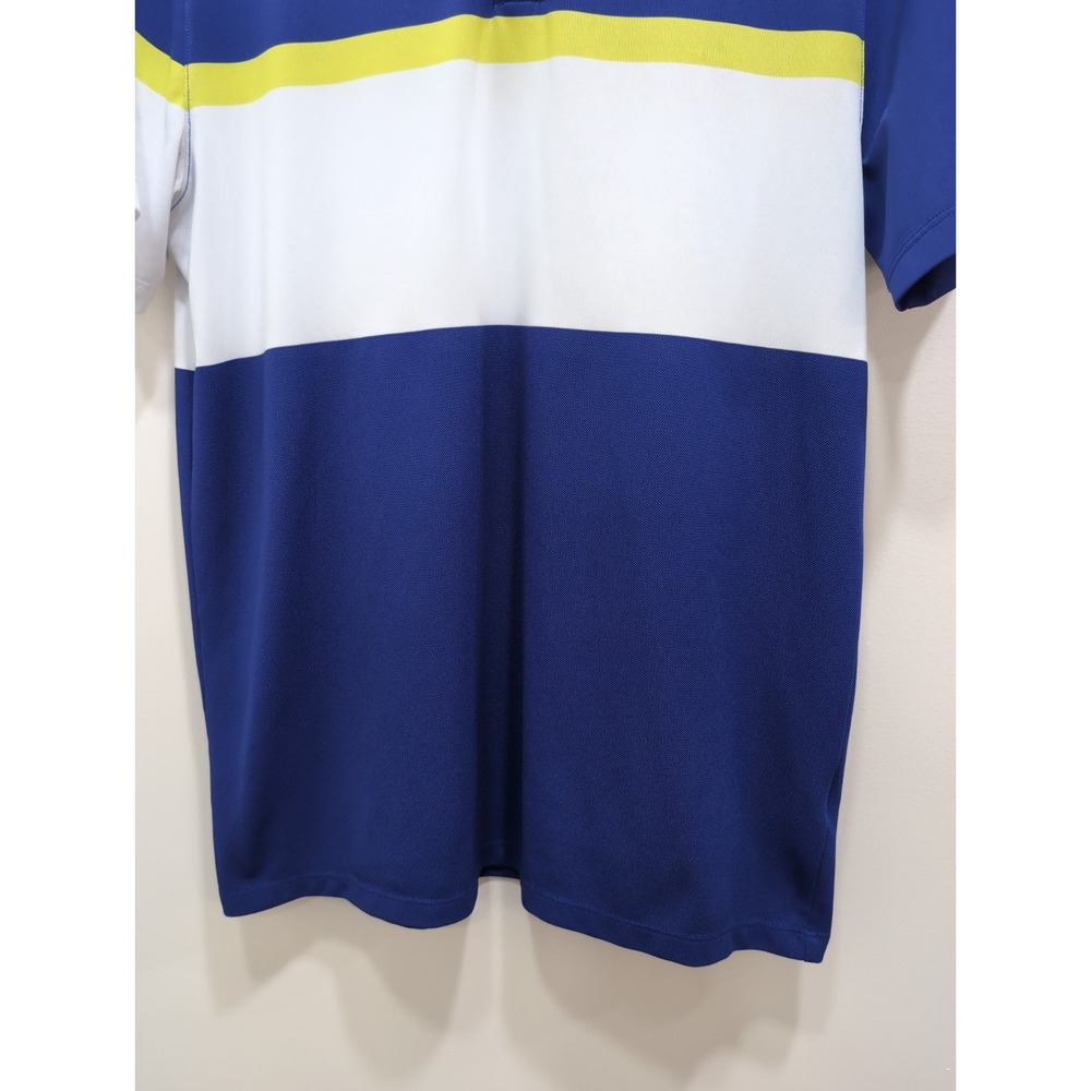 Nike Golf Dri-Fit Blue Yellow And White Colorblock Polo Shirt Men's Size Medium - Picture 3 of 10